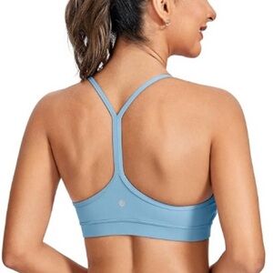 CRZ YOGA Butterluxe Womens Racerback Sports Bra - Pure Blue, size XL
